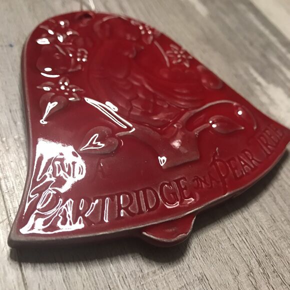 Set of 6 Double Sided Glazed Ceramic 12 Days Of Christmas Ornaments - Picture 5 of 8